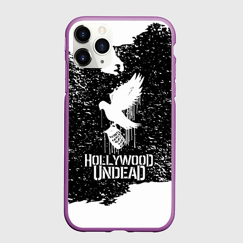 Чехол iPhone 11 Pro матовый Hollywood Undead - CHAOS Out Now / 3D-Фиолетовый – фото 1