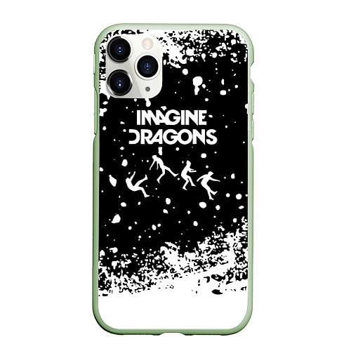 Чехол iPhone 11 Pro матовый Imagine dragons rock / 3D-Салатовый – фото 1