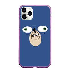Чехол iPhone 11 Pro матовый Смешной Ежик, цвет: 3D-фиолетовый