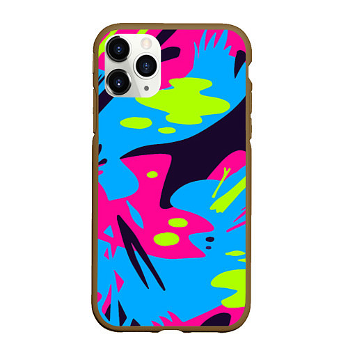 Чехол iPhone 11 Pro матовый Color abstract pattern Summer / 3D-Коричневый – фото 1