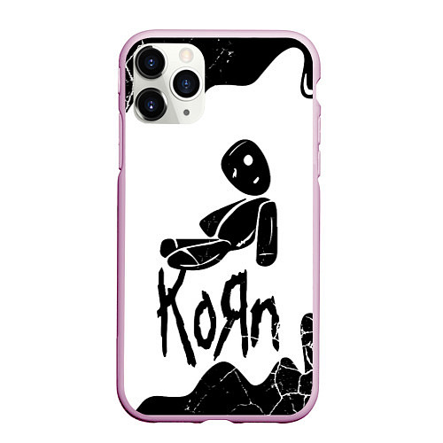 Чехол iPhone 11 Pro матовый Korn потёки / 3D-Розовый – фото 1