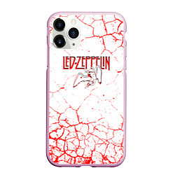 Чехол iPhone 11 Pro матовый Led zeppelin Трещины, цвет: 3D-розовый