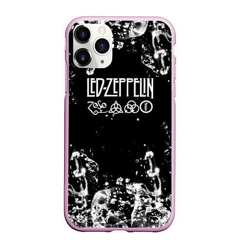 Чехол iPhone 11 Pro матовый LED ZEPPELIN texture вода / 3D-Розовый – фото 1