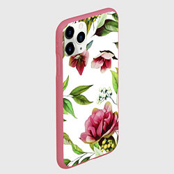 Чехол iPhone 11 Pro матовый Цветы Воздушные, цвет: 3D-малиновый — фото 2