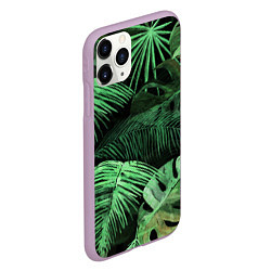 Чехол iPhone 11 Pro матовый Цветы Тропические, цвет: 3D-сиреневый — фото 2