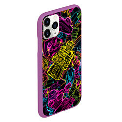 Чехол iPhone 11 Pro матовый Cyber space pattern Fashion 3022, цвет: 3D-фиолетовый — фото 2