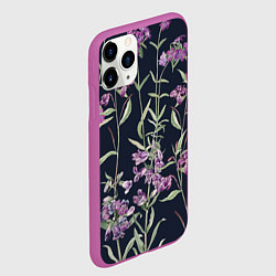 Чехол iPhone 11 Pro матовый Цветы Фиолетовые, цвет: 3D-фиолетовый — фото 2