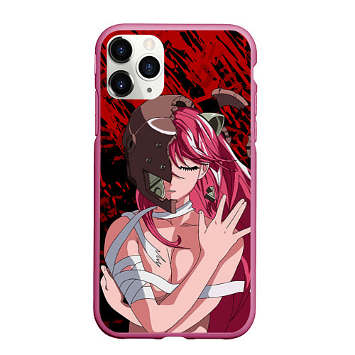 Чехол iPhone 11 Pro матовый Elfen Lied 3D / 3D-Малиновый – фото 1