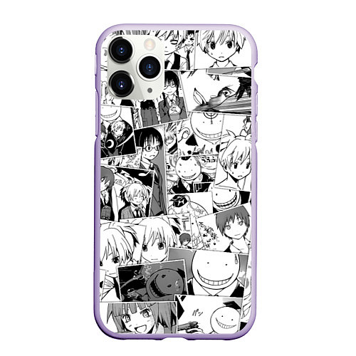 Чехол iPhone 11 Pro матовый Ansatsu kyoshitsu pattern / 3D-Светло-сиреневый – фото 1