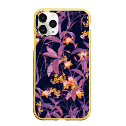 Чехол iPhone 11 Pro матовый Цветы Колокольчики, цвет: 3D-желтый