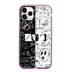 Чехол iPhone 11 Pro матовый Anime BLACK WHITE EYES, цвет: 3D-фиолетовый