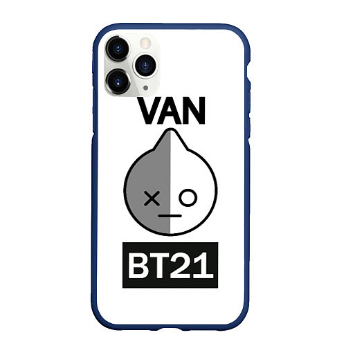 Чехол iPhone 11 Pro матовый BTS VAN BT21 / 3D-Тёмно-синий – фото 1