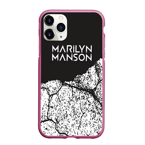 Чехол iPhone 11 Pro матовый Marilyn manson / 3D-Малиновый – фото 1