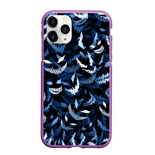 Чехол iPhone 11 Pro матовый Drain monsters / 3D-Фиолетовый – фото 1