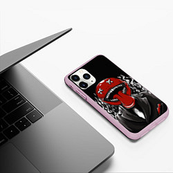 Чехол iPhone 11 Pro матовый Призрачный смайл, цвет: 3D-розовый — фото 2