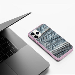 Чехол iPhone 11 Pro матовый Текстура скалы Mountain Stone, цвет: 3D-розовый — фото 2