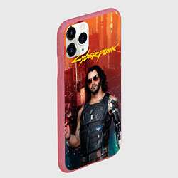 Чехол iPhone 11 Pro матовый Cyberpunk2077 Vi, цвет: 3D-малиновый — фото 2