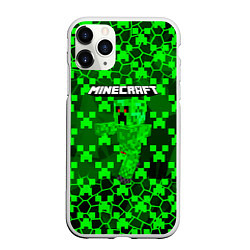 Чехол iPhone 11 Pro матовый Minecraft КРИПЕРЫ