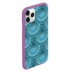 Чехол iPhone 11 Pro матовый Круговые узоры, цвет: 3D-фиолетовый — фото 2