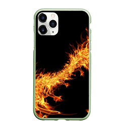 Чехол iPhone 11 Pro матовый Огонь Стихия, цвет: 3D-салатовый