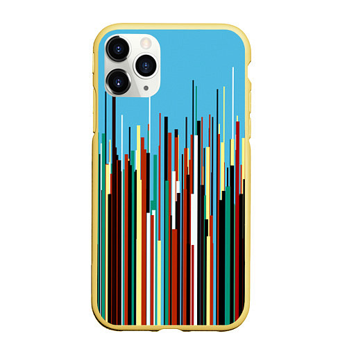Чехол iPhone 11 Pro матовый Красочный растр Fashion / 3D-Желтый – фото 1