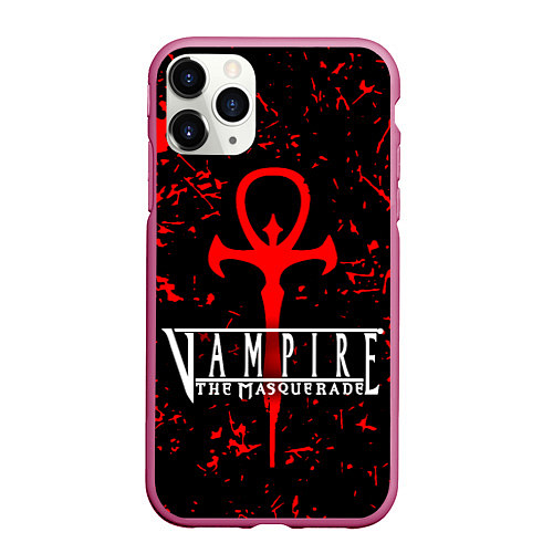 Чехол iPhone 11 Pro матовый Vampire The Masquerade Bloodlines / 3D-Малиновый – фото 1