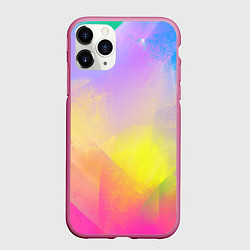Чехол iPhone 11 Pro матовый Красочный неон, цвет: 3D-малиновый