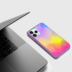 Чехол iPhone 11 Pro матовый Красочный неон, цвет: 3D-фиолетовый — фото 2