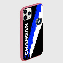 Чехол iPhone 11 Pro матовый ЧАНГАН - CHANGAN - DOUBLE LINE, цвет: 3D-малиновый — фото 2