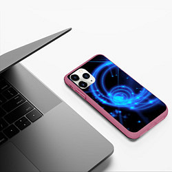 Чехол iPhone 11 Pro матовый Неоновый космос Neon space, цвет: 3D-малиновый — фото 2