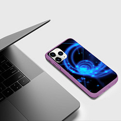 Чехол iPhone 11 Pro матовый Неоновый космос Neon space, цвет: 3D-фиолетовый — фото 2