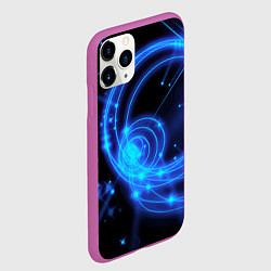 Чехол iPhone 11 Pro матовый Неоновый космос Neon space, цвет: 3D-фиолетовый — фото 2