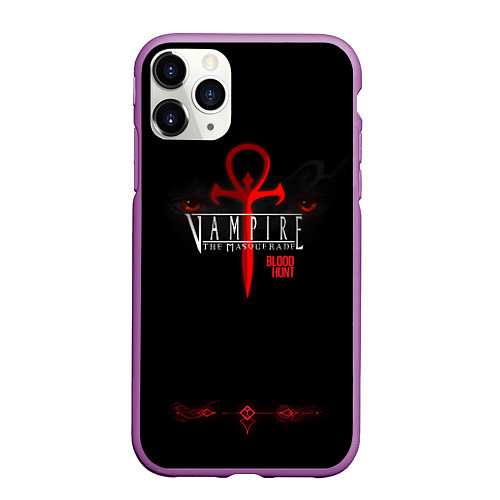 Чехол iPhone 11 Pro матовый BloodHunt / 3D-Фиолетовый – фото 1
