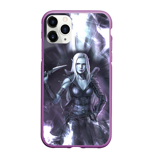 Чехол iPhone 11 Pro матовый Vampire Bloodhunt спина / 3D-Фиолетовый – фото 1