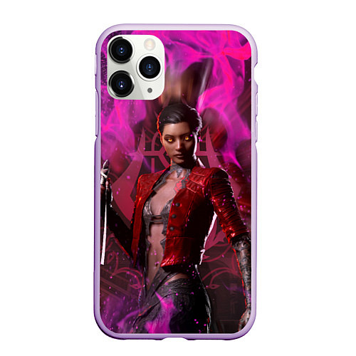 Чехол iPhone 11 Pro матовый Vampire Punk Bloodhunt / 3D-Сиреневый – фото 1