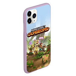 Чехол iPhone 11 Pro матовый Minecraft Dungeons Heroes Video game, цвет: 3D-сиреневый — фото 2