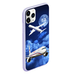 Чехол iPhone 11 Pro матовый Пассажирский самолет Ту-214, цвет: 3D-светло-сиреневый — фото 2