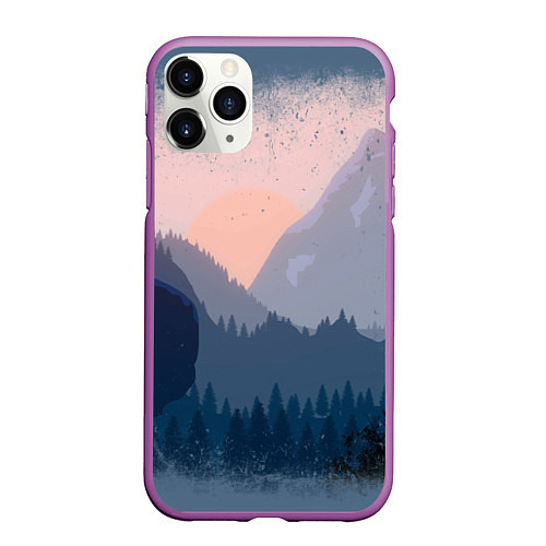 Чехол iPhone 11 Pro матовый Call of the Mountain / 3D-Фиолетовый – фото 1