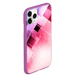 Чехол iPhone 11 Pro матовый Розово-голубая абстрактная геометрия, цвет: 3D-фиолетовый — фото 2