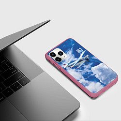 Чехол iPhone 11 Pro матовый Гражданский самолет Ан-2, цвет: 3D-малиновый — фото 2