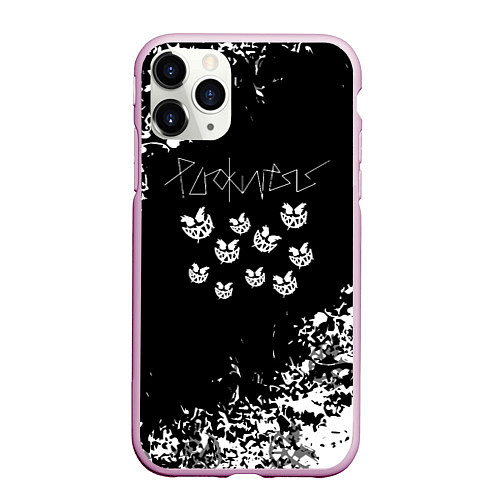 Чехол iPhone 11 Pro матовый Пирокинезис - Pyrokinesis Белые брызги / 3D-Розовый – фото 1