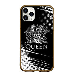 Чехол iPhone 11 Pro матовый Queen герб квин, цвет: 3D-коричневый
