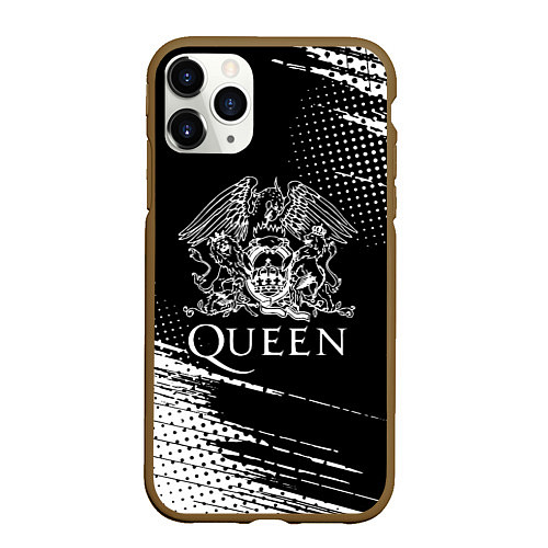 Чехол iPhone 11 Pro матовый Queen герб квин / 3D-Коричневый – фото 1