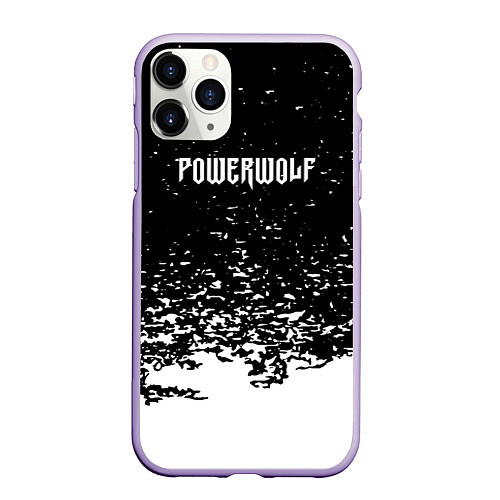 Чехол iPhone 11 Pro матовый Powerwolf: белые брызги / 3D-Светло-сиреневый – фото 1