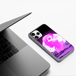 Чехол iPhone 11 Pro матовый Vaporwave Skull Психоделика, цвет: 3D-серый — фото 2
