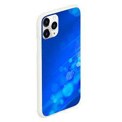 Чехол iPhone 11 Pro матовый Блики на синем фоне, цвет: 3D-белый — фото 2