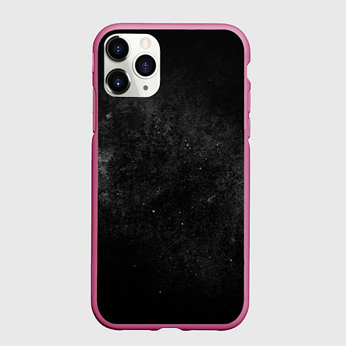 Чехол iPhone 11 Pro матовый Черный космос black space / 3D-Малиновый – фото 1