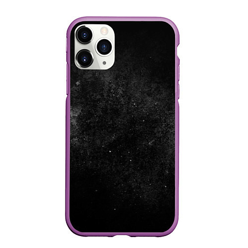 Чехол iPhone 11 Pro матовый Черный космос black space / 3D-Фиолетовый – фото 1