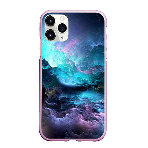 Чехол iPhone 11 Pro матовый Разноцветные тучи / 3D-Розовый – фото 1