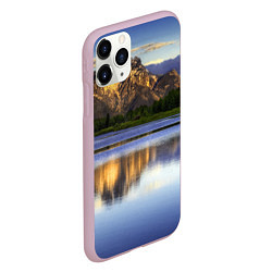 Чехол iPhone 11 Pro матовый Горы mountains, цвет: 3D-розовый — фото 2